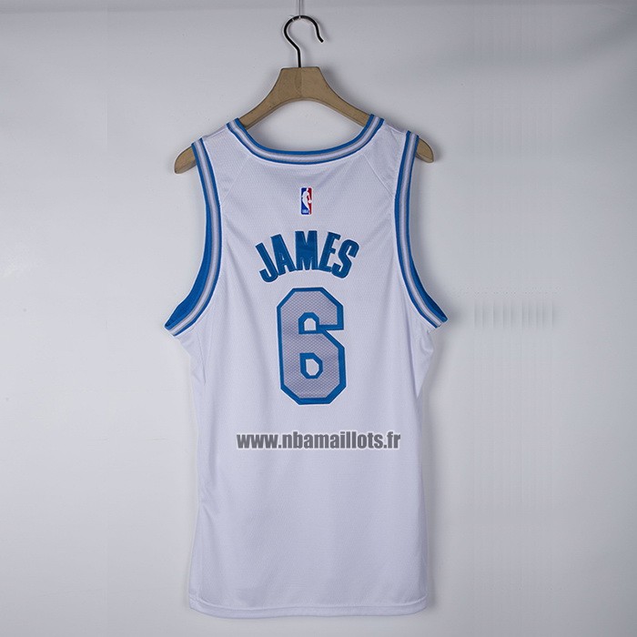 Maillot Los Angeles Lakers LeBron James NO 6 Ville 2021-22 Blanc